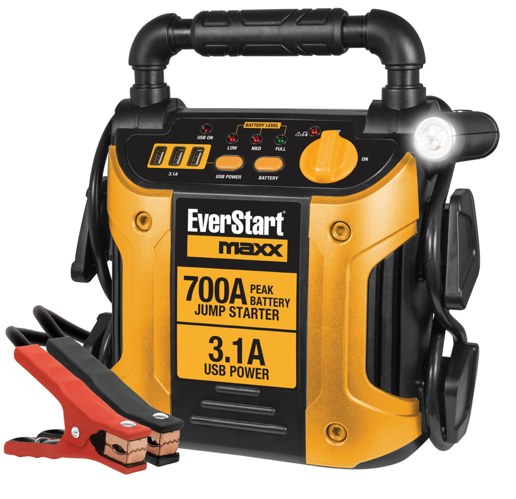 EverStart Maxx 700 Amp Jump Starter with Triple USB Charging Ports and Pivoting LED Work Light - $35.48