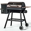 KingChii 456 SQ.IN Pellet Grill Smoker with Side Shelf, 8-in-1 BBQ Grill with PID Temperature Control $239.99