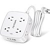 6Ft Surge Protector Power Strip: 8 Outlets w/ 4 USB Ports, 3 Side Outlet Extender w/ 6 Feet Extension Cord $8.99