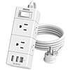5ft Surge Protector Power Strip - 6 Outlets and 3USB Ports (1 USB C), 3-Sided Outlet Extender for Home, Office, ETL $9.99