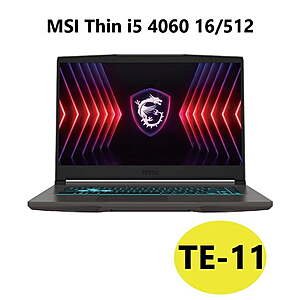 MSI Thin: 15.6" FHD 144Hz, i5-13420H, RTX 4060, 16GB DDR4, 512GB SSD $699