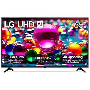 LG 65" Class UA77 Series LED AI 4K Smart webOS TV (2025) $397.98