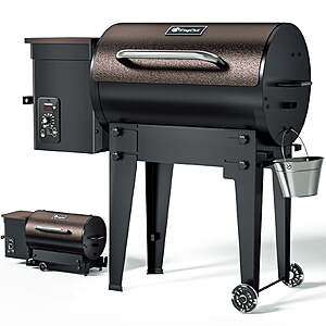 KingChii 456 sq. in Wood Pellet Smoker & Grill BBQ with Auto Temperature Control, Folding Legs for Outdoor Patio RV, Bronze $236.99