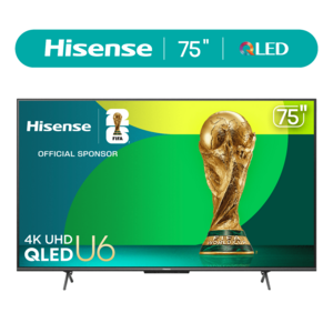 Hisense 75" U6H Smart TV (75U6H): 4K QLED, 600 Nits, Dolby Vision & Atmos, 240 Motion Rate, Game Mode Plus, Voice Remote $448