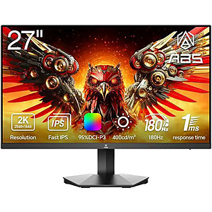 ABS Gaming Monitor: 27" QHD 180Hz IPS, DCI-P3 95%, FreeSync $139.99