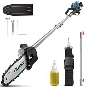 Senix 4-Cycle Gas Powered Pole Saw, 26.5cc, 4QL $99