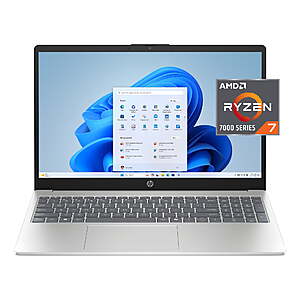 Walmart+: HP Laptop 15: 15.6" FHD IPS Touch, Ryzen 7 7730U, 16GB DDDR4, 512GB SSD $399