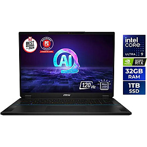 Open Box: MSI Stealth 18 AI Studio: 18" 4K 120Hz mini-LED, Intel Ultra 9 185H, RTX 4080, 32GB DDR5, 1TB SSD $1699.97
