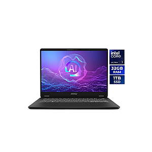 MSI Prestige 14 AI+ Evo: 14" FHD+ 144Hz IPS, Intel Ultra 7 258V, 32GB LPDDR5, 1TB SSD $899.99