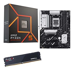AMD Ryzen 5 7600X, ASUS B650E Max Gaming WiFi, G.Skill 16GB DDR5 6000, Computer Build Bundle $319.99