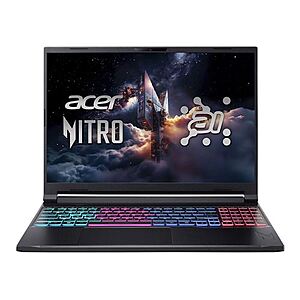 Acer Nitro V 16S AI: 16" QHD+ 180Hz IPS, Ryzen 7 260, RTX 5070, 16GB DDR5, 1TB SSD $999.99