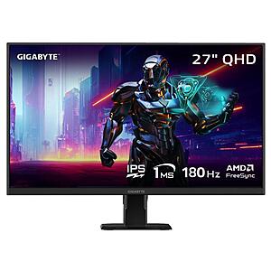 GIGABYTE 27" QHD 2K 1440P 180hz IPS with AMD FreeSync Premium 1ms HDR ready Gaming Computer Monitor $159.99
