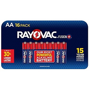 (16 PACK) Rayovac AA Fusion Premium Alkaline Batteries $4.99
