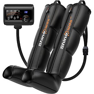 Prime: SHINE WELL Leg Recovery Compression System, 4-Zone Leg Massager Air Compression Boots, with Professional Muscle Pain Relief, FSA/HSA Eligible $119