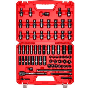 VEVOR 3 8 Impact Swivel Socket Set &ndash; 67 Piece, 6 Point $67.67