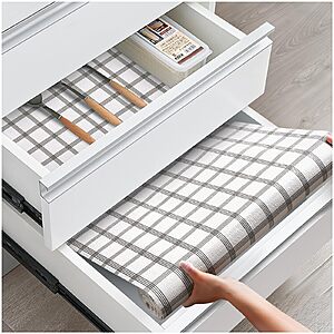 ALIUNI 12 in X 10 FT Drawer and Shelf Liner, White Stripes $7.1