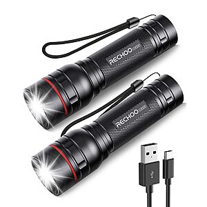 Prime Members: 2pk RECHOO Rechargeable 1000 Lumen LED Flashlights $9.60 + Free S&H