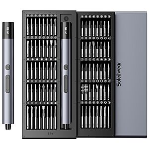 Soleilwear Mini Cordless Electric Precision Screwdriver w/ 80 Bit Set $20 + Free S&H