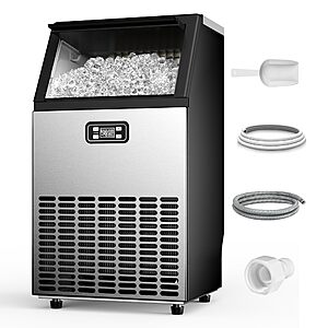 Feelfunn Commercial Ice Maker Machine, 100LBS/24H, 33lbs Storage Capacity $237.99