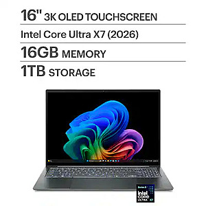 Acer Swift 16 AI Laptop: Ultra X7 358H, 16" 3K OLED 120Hz Touch, 16GB DDR5, 1TB $1100 + Free S&H