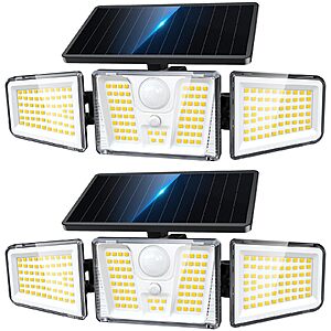 Prime Members: 2-pk KOOPER Solar Wide-Angled Flood Lights