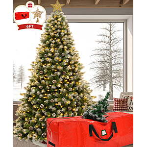 6' Yexmas Pre-Lit Christmas Tree w/ Tree Topper & Bag $60 + Free S&H