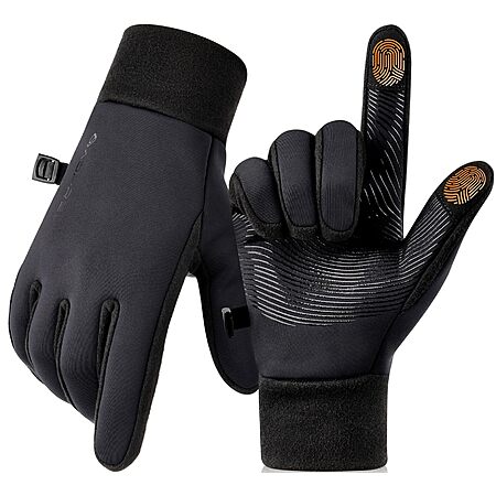 AOPREL Winter Gloves, Windproof Touchscreen Gloves with Thermal Liner $7.49