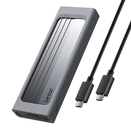 Lexar E300 M.2 NVMe SSD Enclosure, USB 3.2 Gen 2 (10Gbps) External SSD Reader $14.95