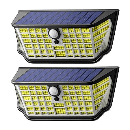 2 Pack WdtPro Solar Lights Outdoor Waterproof, 300° Angle & 3 Lighting Modes Motion Sensor $14.99