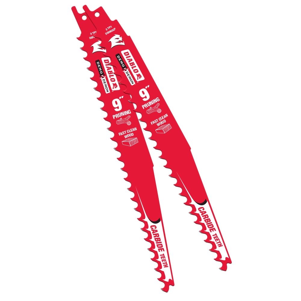 DIABLO 9 in. Carbide Pruning and Clean Wood Cutting Reciprocating Saw Blade (2-Pack)-DS0903CPP - $8.97