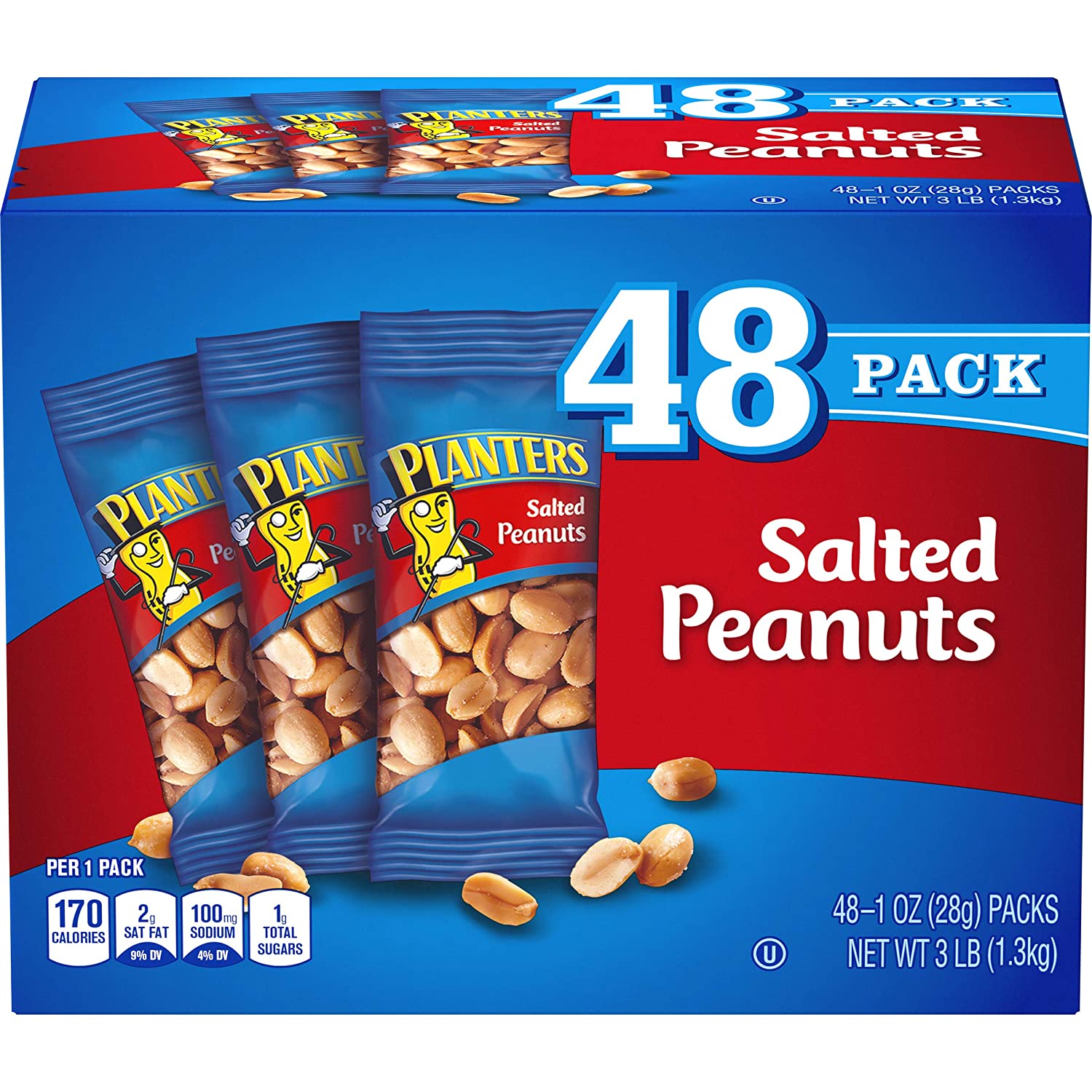 PLANTERS Salted Peanuts, 1 oz. Bags (48 Pack) as low as $6.36 with Subscribe & Save Free Shipping, $7.11 w/5% S&S