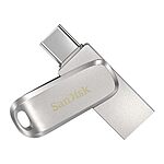 SanDisk 256GB Ultra Dual Drive Luxe USB Type-C - Up to 400MB/s - SDDDC4-256G-GAM46 $22.99