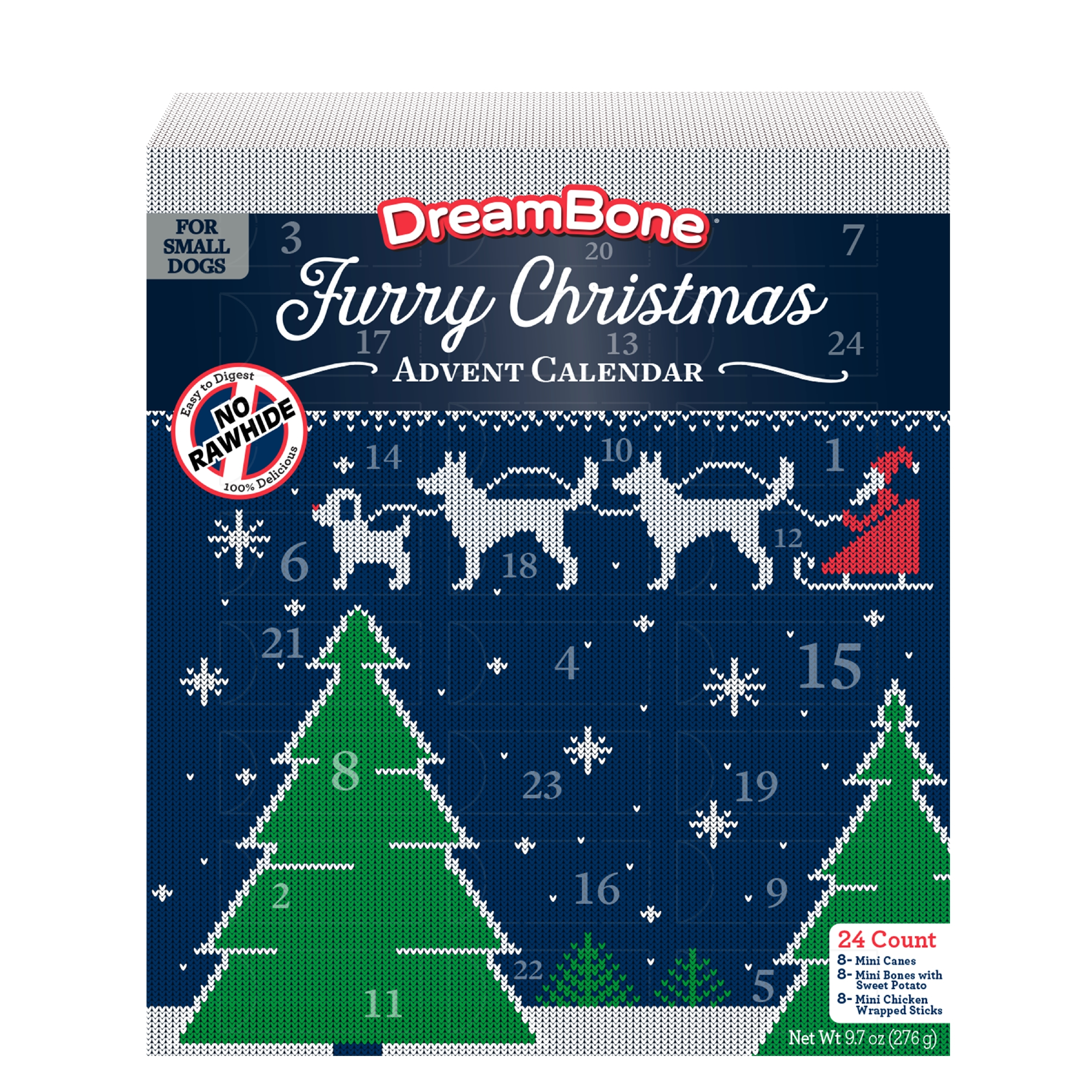 DreamBone Holiday Advent Calendar (24 Count) Real Chicken/Rawhide-Free Chews For Small Dogs $5.10
