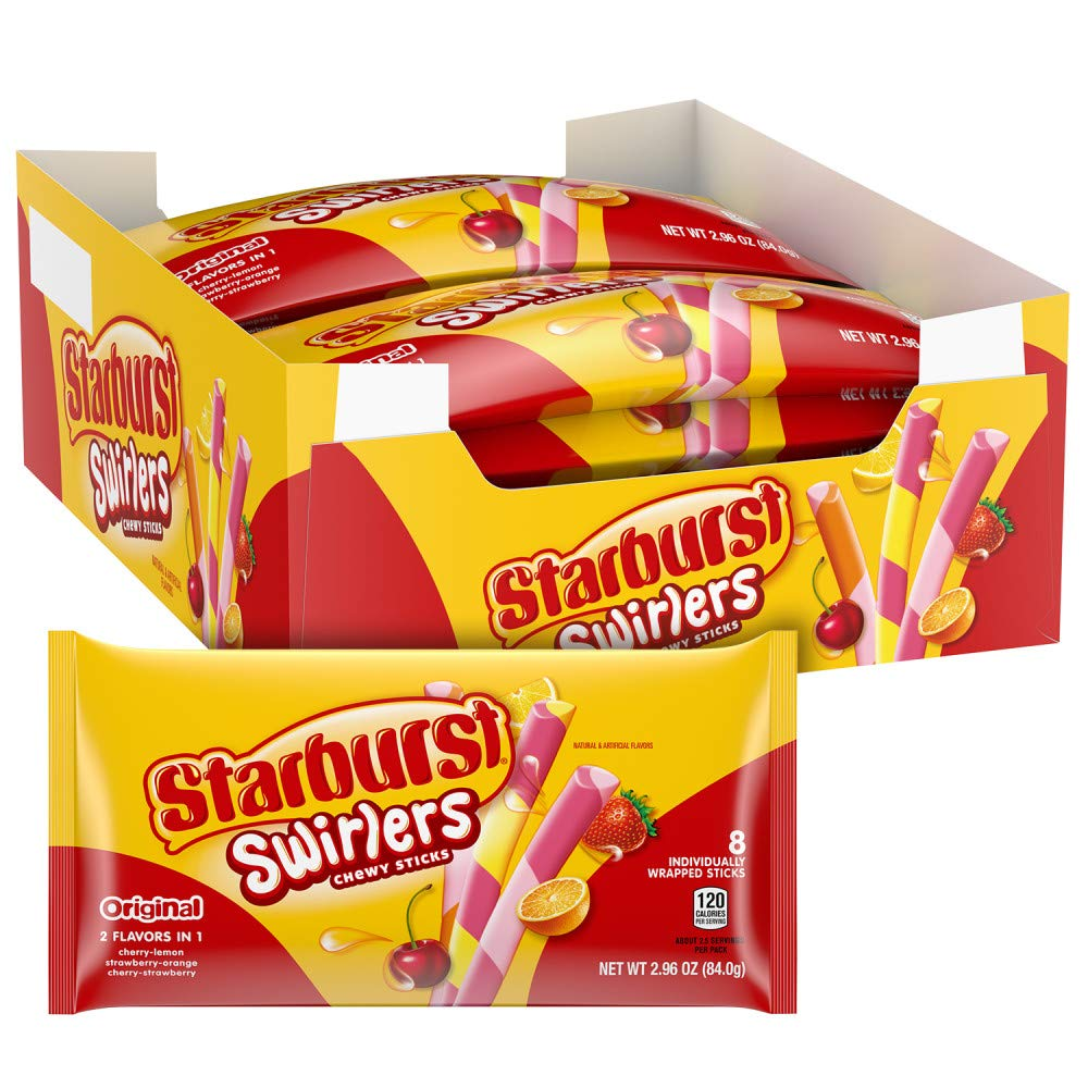 STARBURST Swirlers Sticks Chewy Candy - Share Size, 2.96 oz. Bag (Pack of 10) $10.78