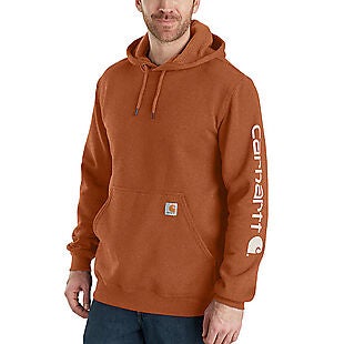 Carhartt Men's Midweight Logo Sleeve Graphic Sweatshirt Hoodie - Loose Fit $25