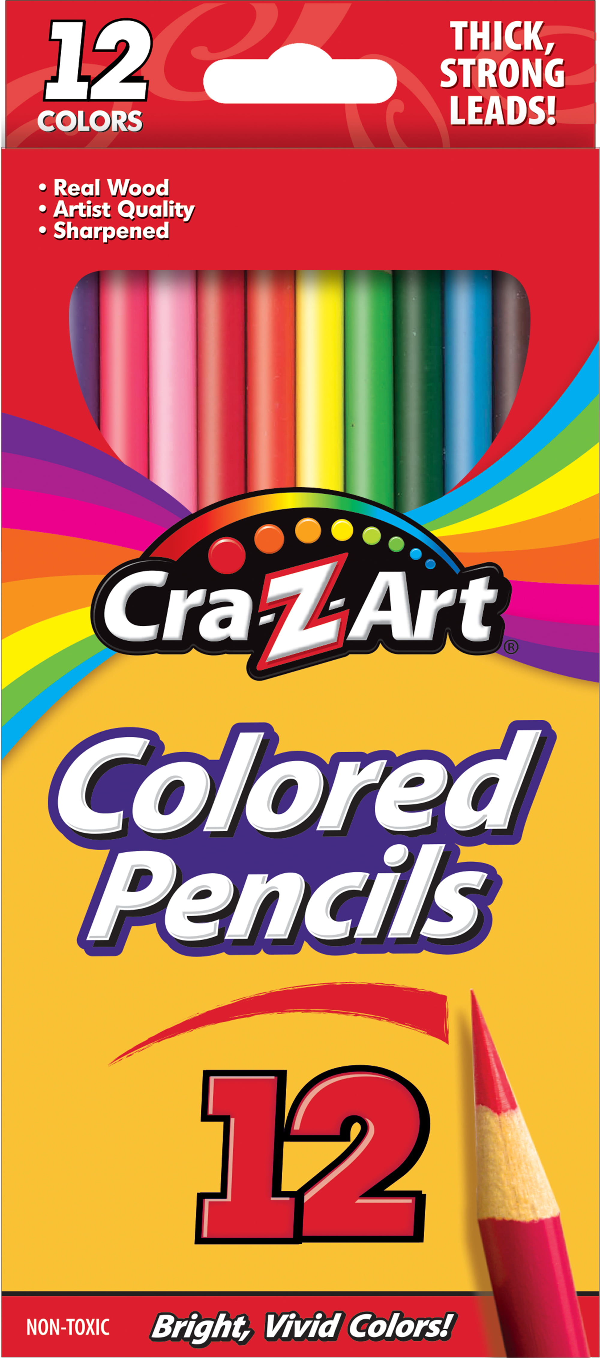 Cra-Z-Art Real Wood Pre-sharpened Strong Colored Pencils - 12 Count $0.75