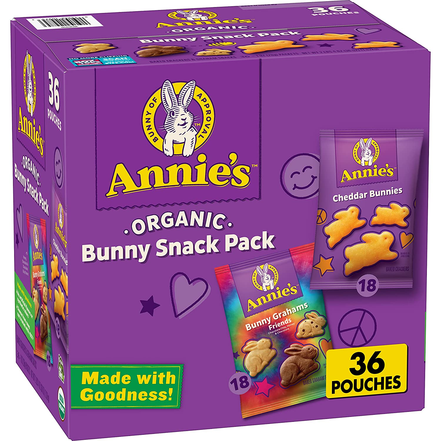 Annie's Organic Bunny Snack Pack 36 oz./36 Pouches (18 individual pk