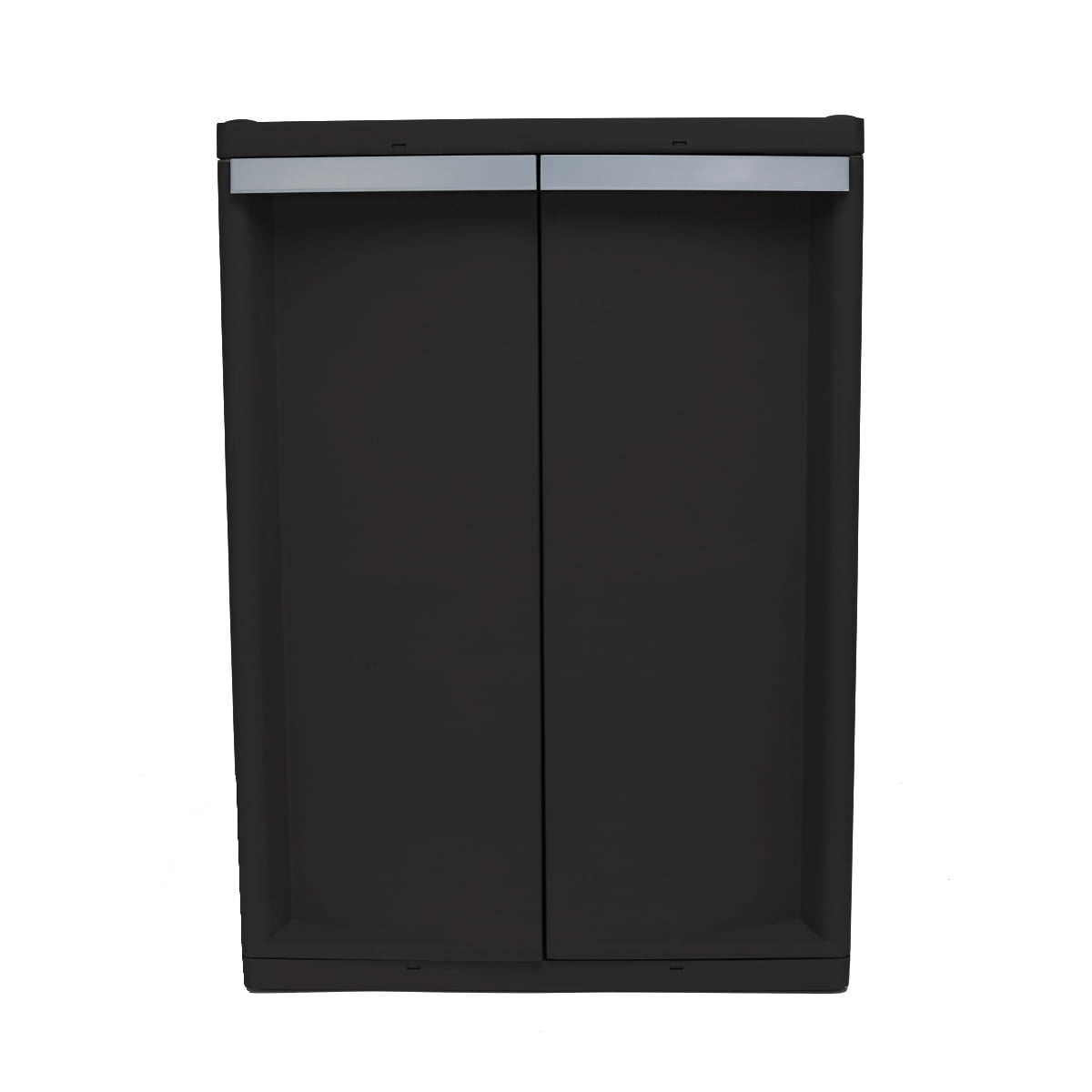 Hyper Tough 2 Shelf Plastic Storage Black (18.5Dx25.47Wx35.43