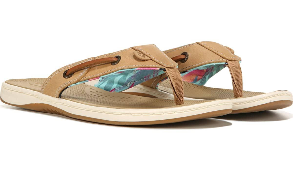 Sperry Women's Seafish Flip Flop Sandal (Tan) 29.98