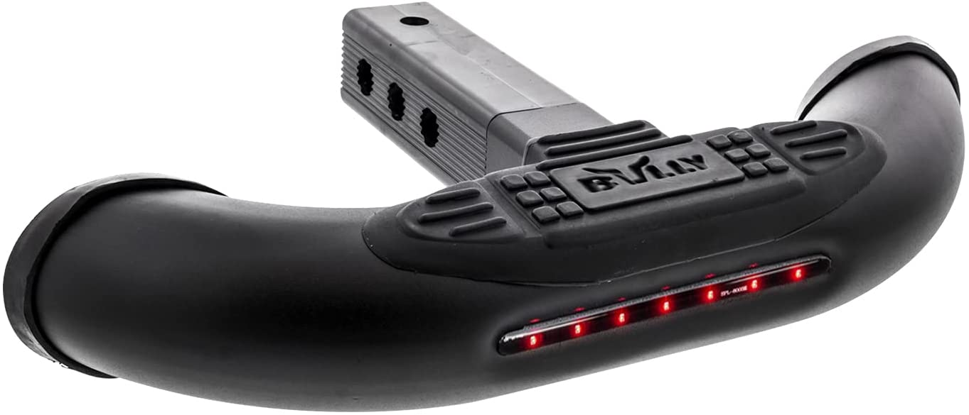 Bully BBS-1104L Black Bull Series Steel Universal Fit Truck LED Brake Light Hitch - Step Fits 1.25" and 2" Hitch Receivers for Trucks $40.00