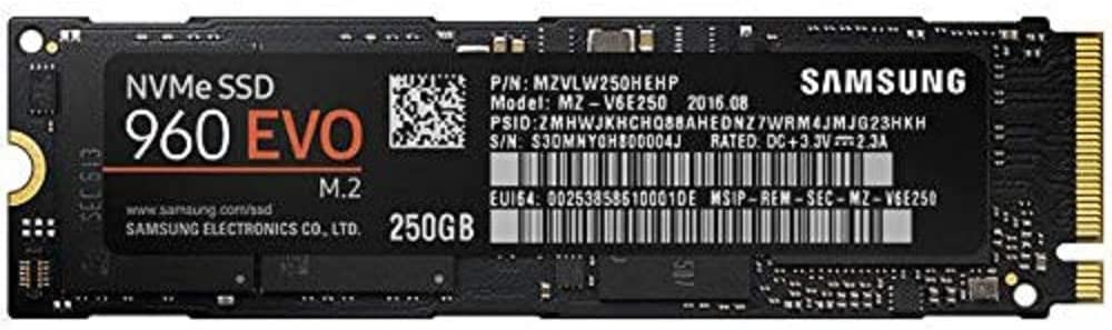 Samsung 960 EVO Series - 250GB PCIe NVMe - M.2 Internal SSD (MZ-V6E250BW) $47.99