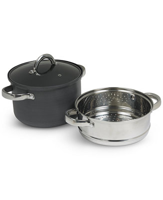Sedona Hard Anodized Aluminum 4-Qt. Multi Cooker with Glass Lid & Steam Tray $24.99