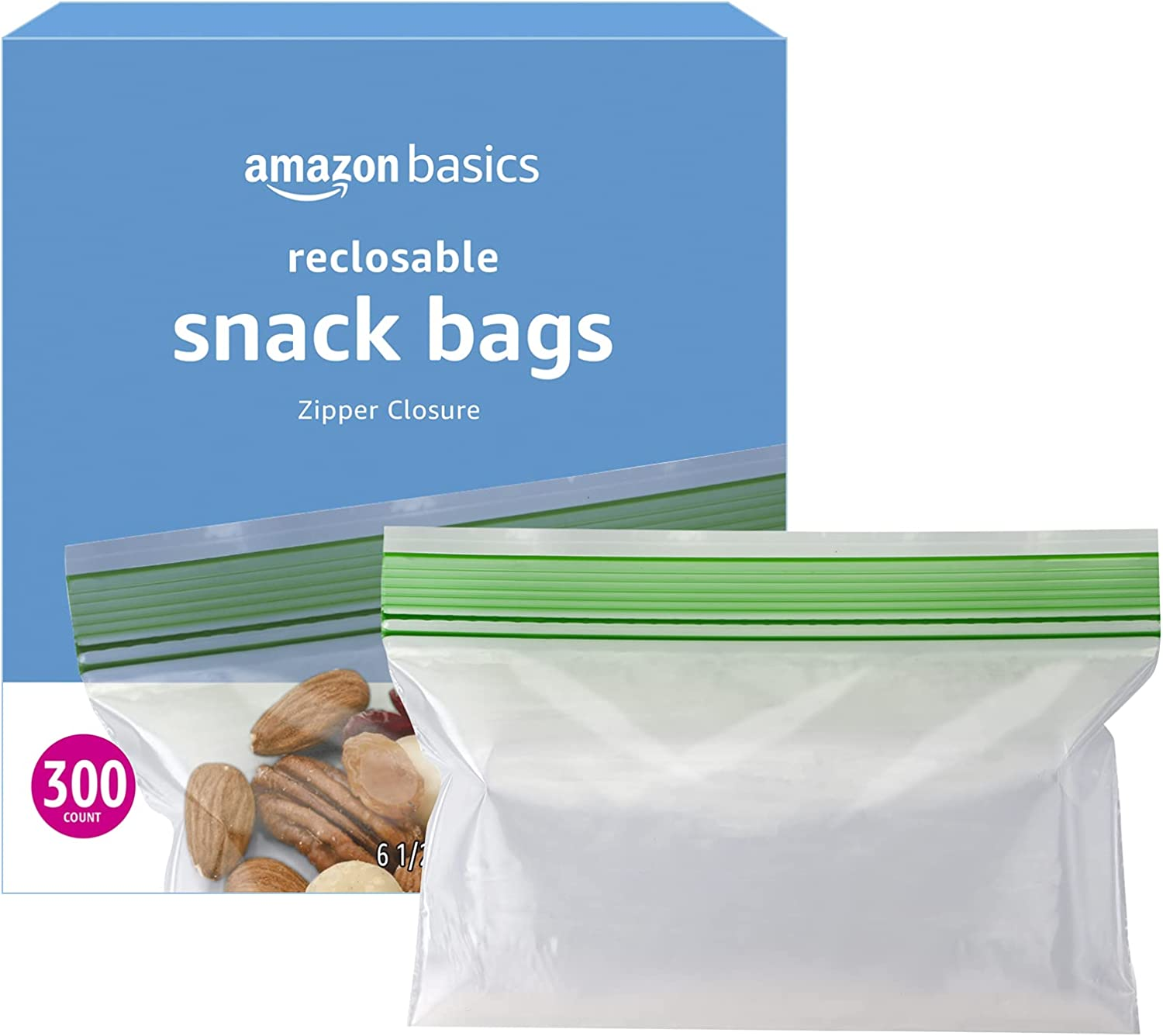 300 Ct Amazon Basics Snack Storage Bags $6.40