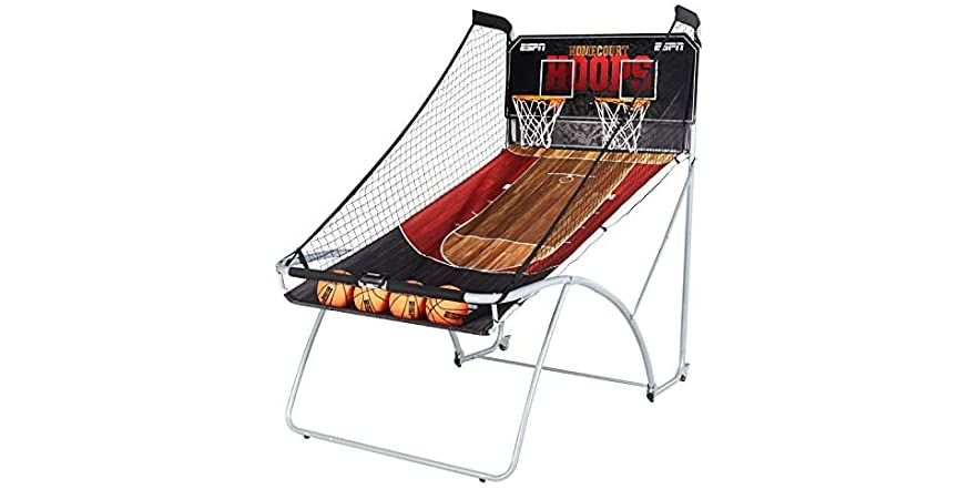 ESPN EZ-FOLD Top Shot 81" 2-Player Arcade Basketball Game w/LED scoring and 4 Basketballs $99.99