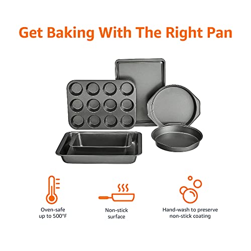 Amazon Basics 6-Piece Nonstick Carbon Steel Oven Bakeware Baking Set $34.67