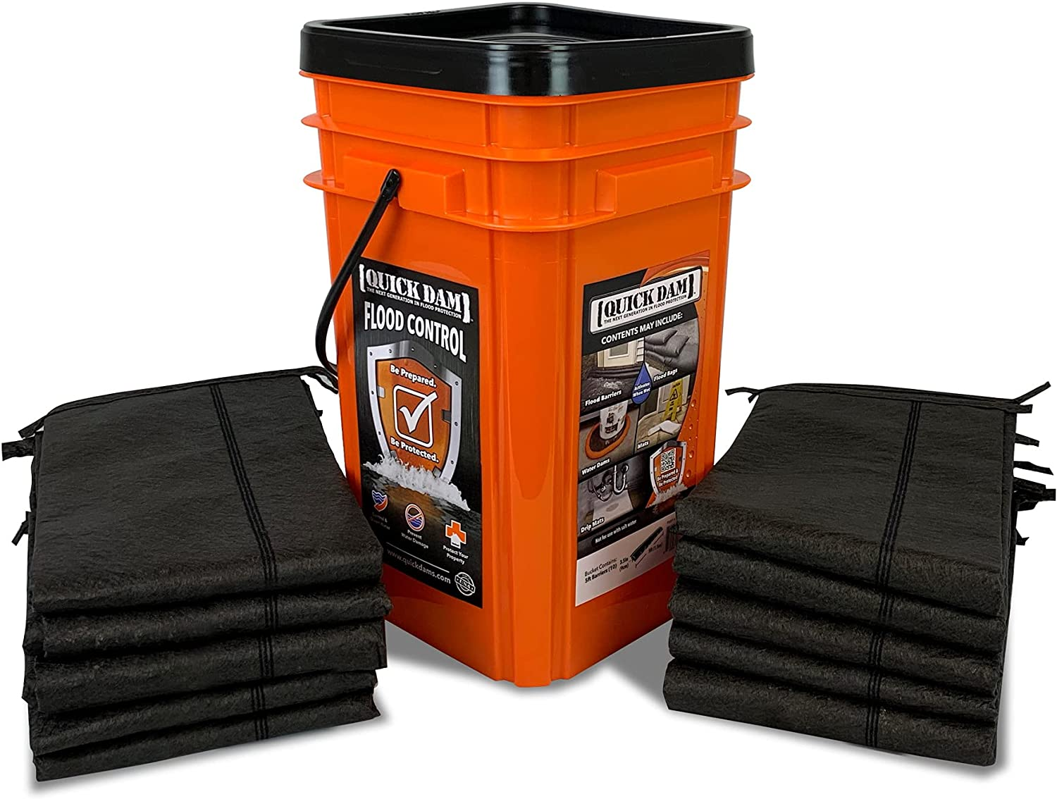 Quick Dam Grab & Go Flood Kit includes 10- 5-ft Flood Barriers in Bucket (QDGG5-10) $79.99