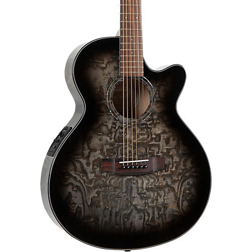 Mitchell MX430QABNAT Exotic Series Acoustic-Electric Quilted Ash Burl Guitar - Midnight Black Edge Burst or Natural $379.99