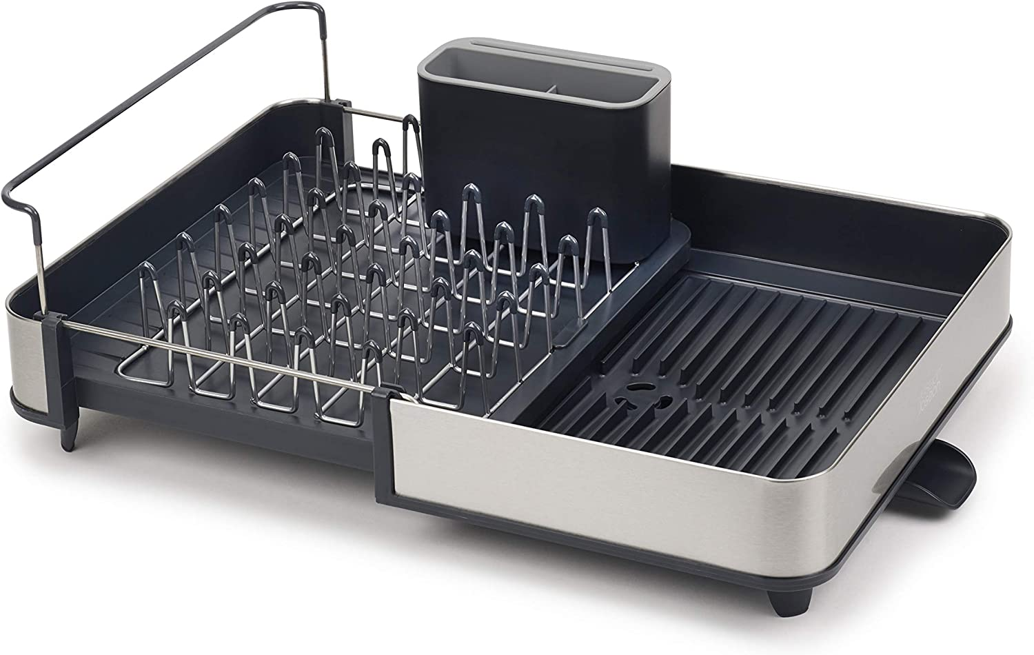Joseph joseph stainless steel extendable dual part dish rack w movable