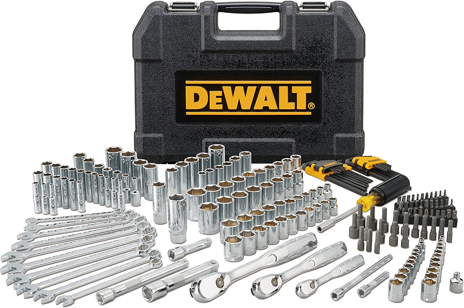 205-Pc DEWALT Mechanics Tool Set - 1/4" & 3/8" & 1/2" Drive, SAE/Metric $112.00