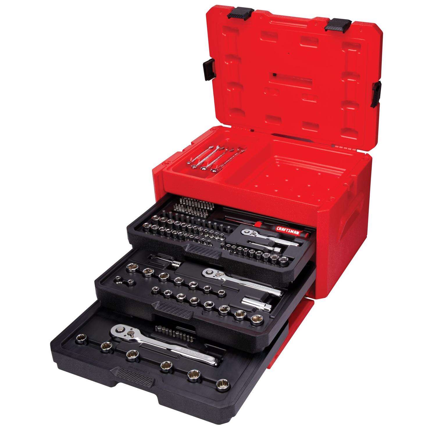 243-Pc Craftsman 1/4, 3/8 and 1/2 in. drive Metric and SAE 6 Point 